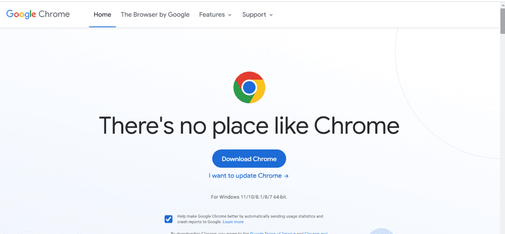 Google Chrome website
