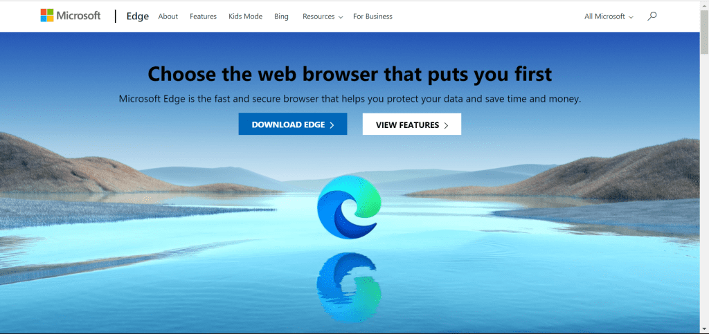 Microsoft Edge website