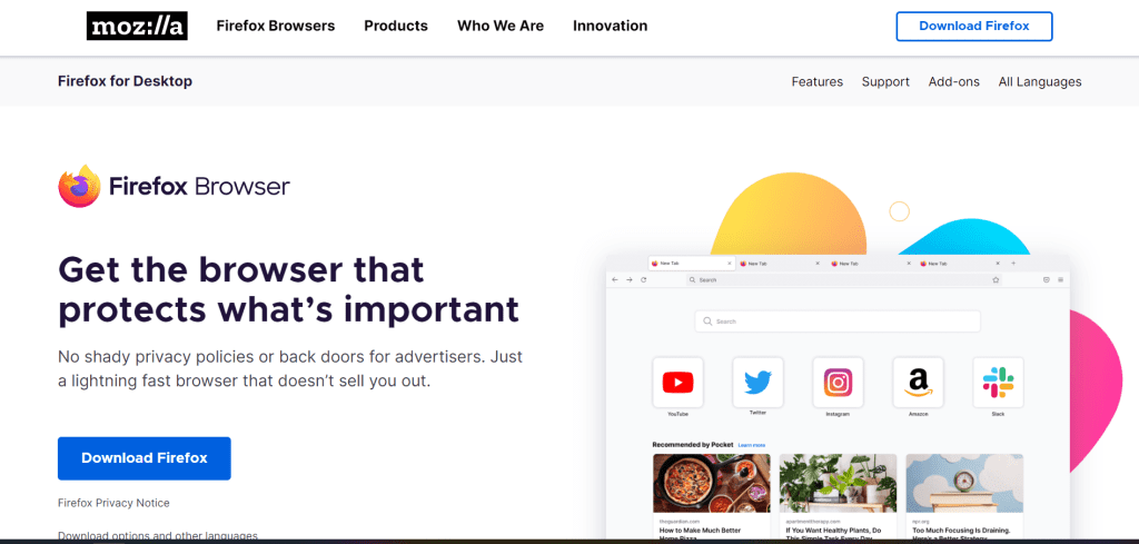 Mozilla Firefox website