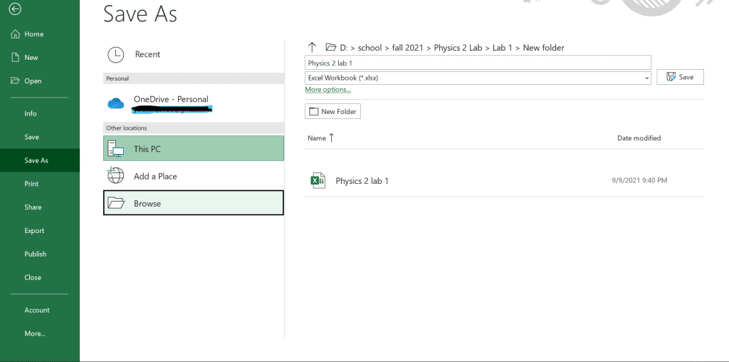 Save As Shortcut in Excel