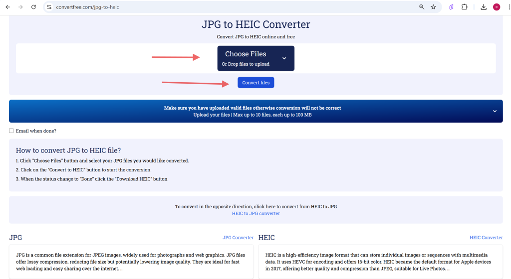 JPG to HEIC Converter
