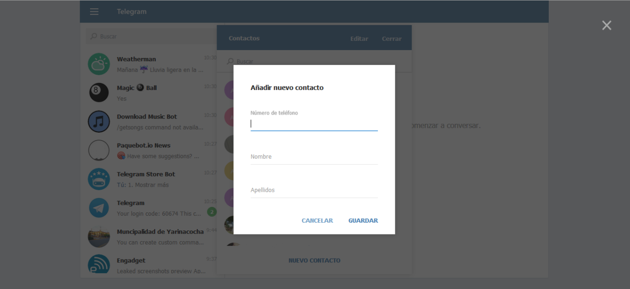 Telegram interface screenshot 1