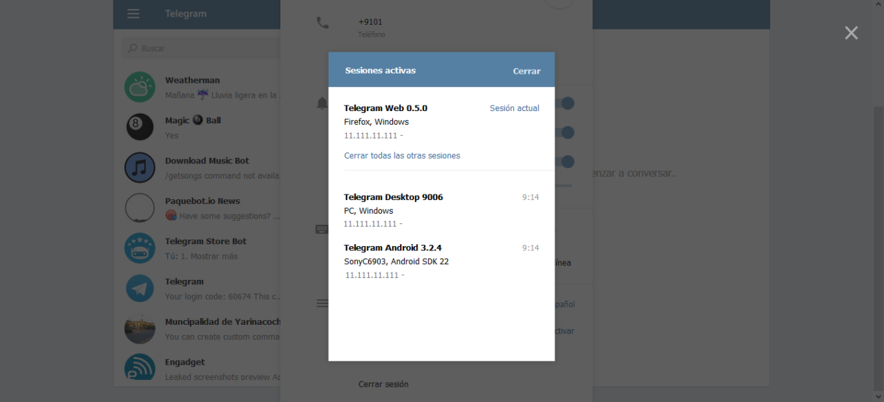 Telegram interface screenshot 2