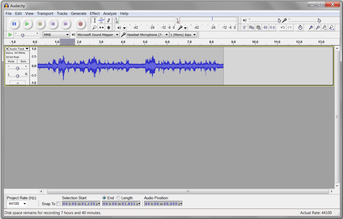 Audacity interface screenshot 3
