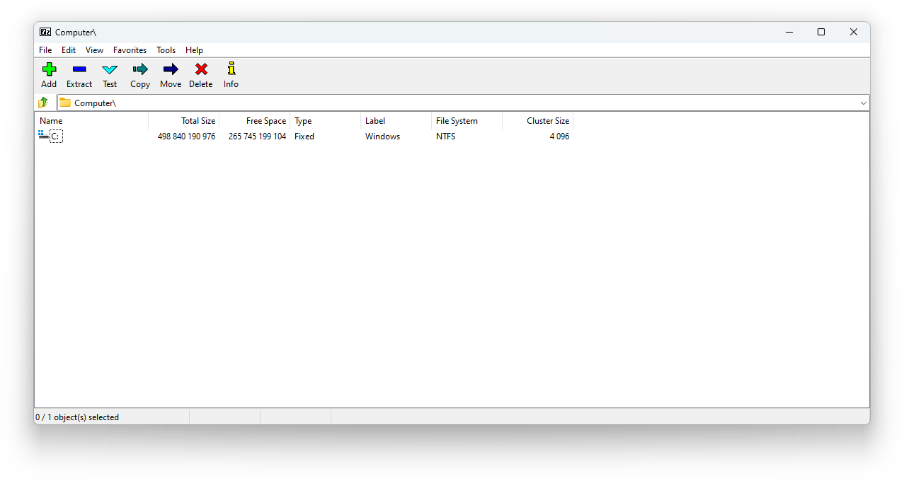 7-Zip interface screenshot 1
