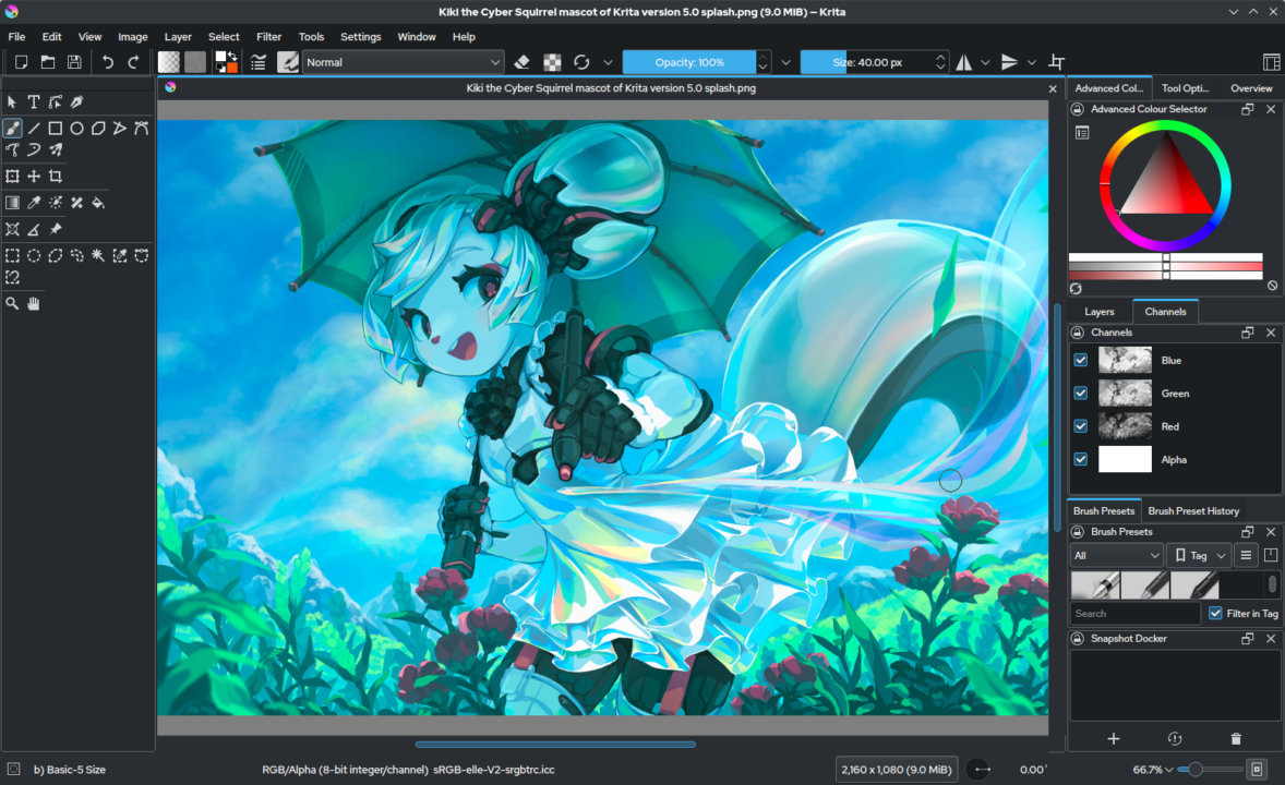Krita interface screenshot 1